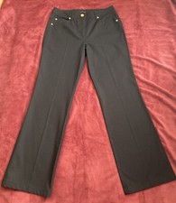 Escada Women s Pants Size 34 US 4 Black Wide Leg Lightweight Jeans