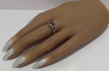 Sterling Silver 1ct Oval Sapphire Solitaire Split Band Ring 925 Sz: 9