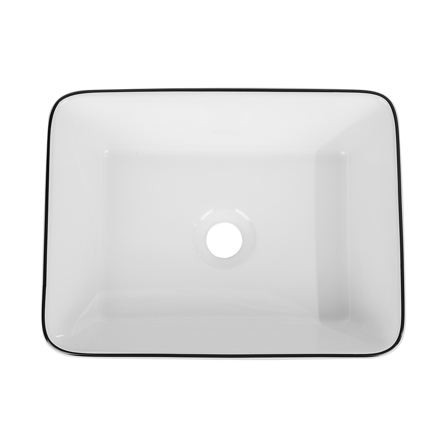 Kgar Ceramic Vessel Sink, Rectangle Bathroom Sink Above Counter, 16'' x