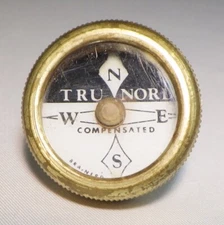 Vintage TRU NORD Compensated Brass Clip On / Pocket Compass