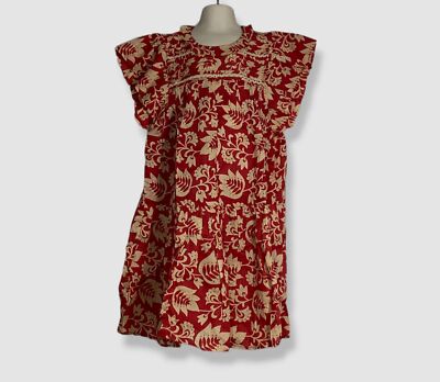 $175 Sea New York Kid's Girl's Red Paisley Drop-Waist A-Line Dress Size 10Y