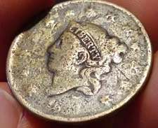 1833 large cent n2 r2 variety rotated reverse error 45 newcomb 2 copper coin