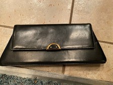 Vintage Women's Saks Fifth Avenue Genuine Leather Clutch Handbag 1940s