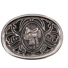 Avon Silver Tone Cowboy Saddle Men's Belt Buckle