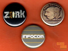 Set of three 1" Zork pins buttons Infocom GUE Zorkmid 