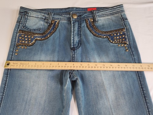 V Cristina Damenjeans Größe 8 (Nieten abgenutzte Taschen) Grunge Rock 32 x 29 - Bild 14 von 19