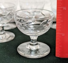 SET OF 8 Vintage Doll/Child Size Etched Pedestal Glassware/Goblets