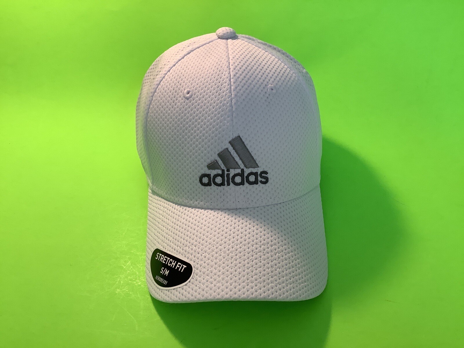 ADIDAS Stretch Fit Aeroready Adult Snapback Hat Size S/M White w/Gray NEW thumbnail 7