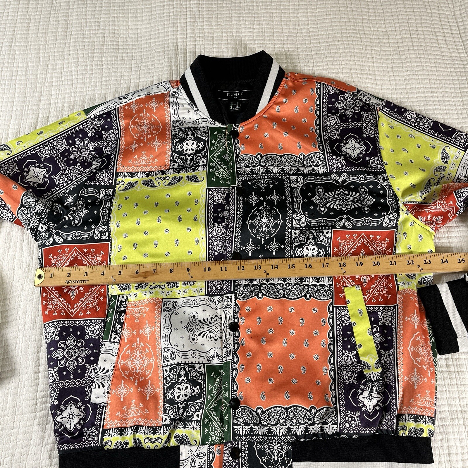 Forever 21 Jacket Mens Medium Patchwork Bandana H… - image 6