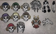 PATCHES HIGH QUALITY INDIAN HEAD SUGAR SKULL MILITARY PATCH - YOU CHOOSE 💀