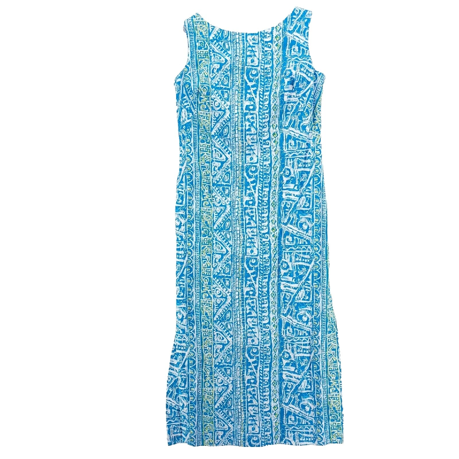 Vestidos Vintage 1970s geométrica de algodón para mujeres