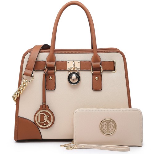 Dasein Damen Handtasche Geldbeutel Medium Satchel Classic Tote mit Geldbörse Set 2tlg - Bild 21 von 38