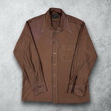 Vintage 70s JC Penney Polyester Button Up Disco Shirt Men's Size XL