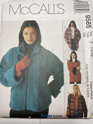 Ladies Jacket Pattern, Sze: L-XL, McCall s 9585, UNCUT vintage c1996