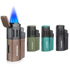Windproof Triple Torch Lighter Spray Gun Jet Butane Gas Inflatable Cigar Lighter