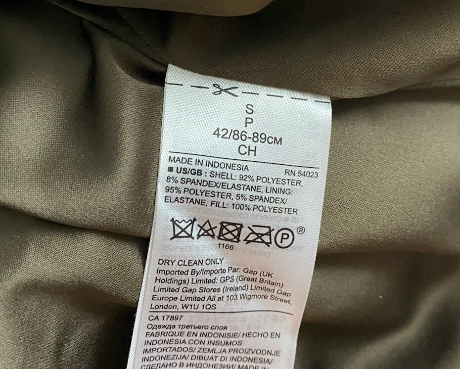 Chaqueta de Moto BANANA REPUBLIC Verde Oliva Vegana Elastizada Gamuza Cremallera Completa Pequeña Foto 4 de 4