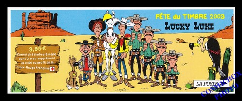 LUCKY LUKE fête du Timbre 2003 carnet et bloc 0,46€ euro BD la poste France NEUF - Imagen 2 de 4