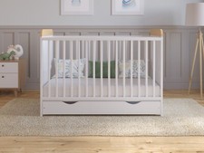 Levi | Convertible Baby Cot Bed - 120x60cm Modern Convertible Cot Bed
