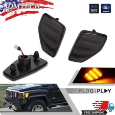 For 05/06-10 Hummer H3/09-10 H3T Smoked Lens Amber Yellow LED Side Marker Lights