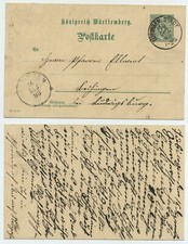 73040 - Ganzsache P 37 - Postkarte - T&uuml;bingen 16.12.1896 nach Beihingen