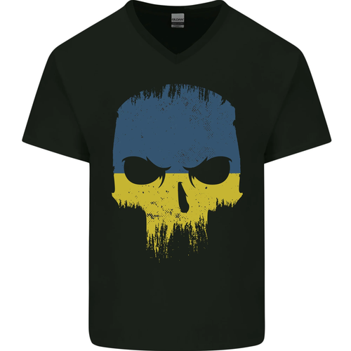 Maglietta Uomo Teschio Vichingo Con Scritta Tedesca 'Ich Bin Zu Dick Zum Rennen' - Blu Navy