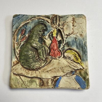 Alice In Wonderland HandMade Porcelain Art Tile Backsplash Decor Sculptured 4 