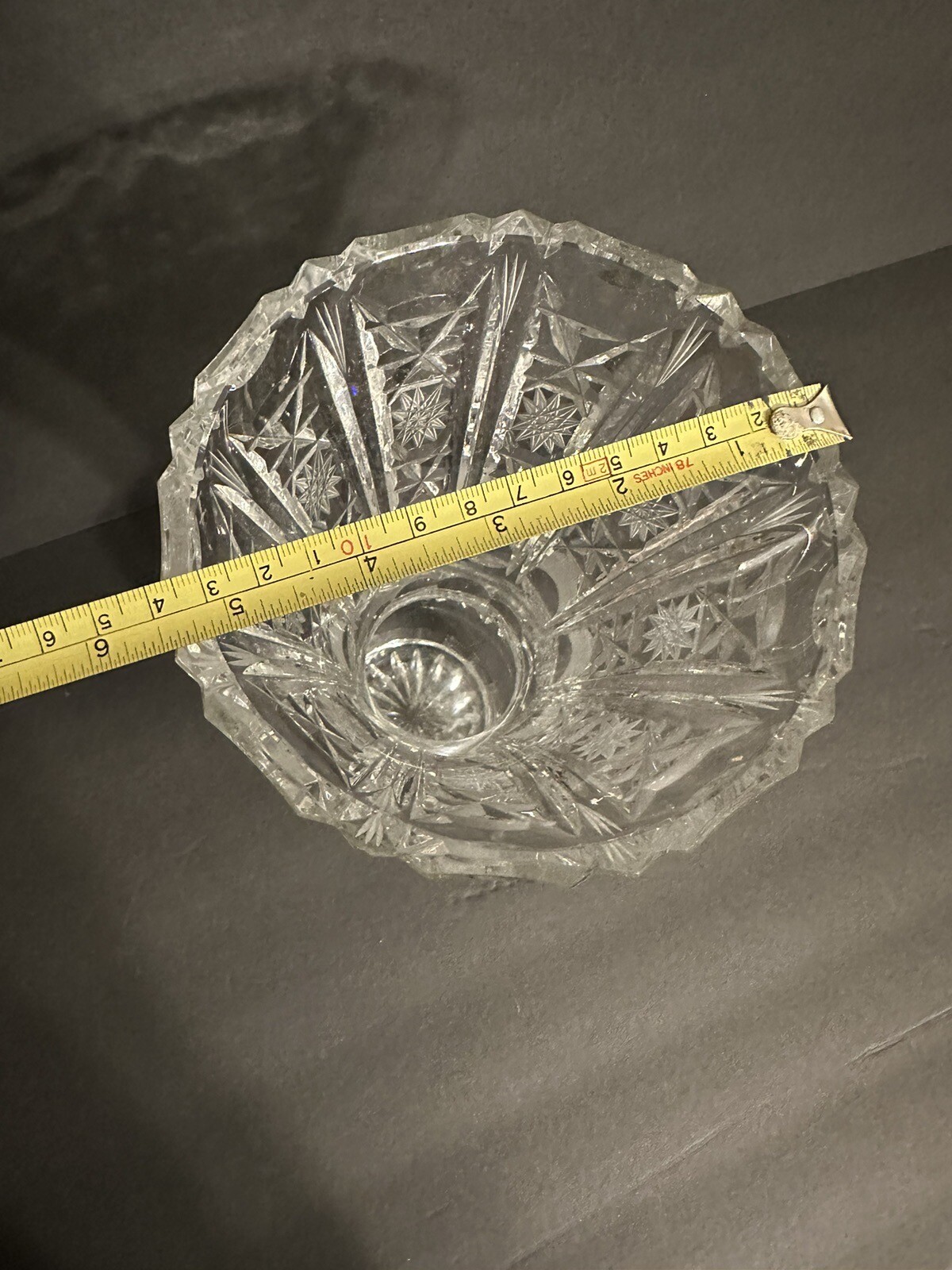 Large Tall American Brilliant Cut Glass Vase eBay