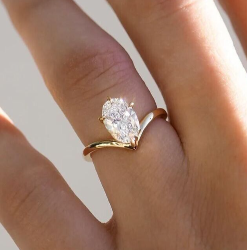 3 CT Oval Cut Lab Grown Diamond Solitaire Engagement Ring Solid 14K Yellow Gold - Picture 4 of 8