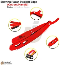 Proffesional Gift For Men's Hair Shaving Razor Straight Folding Knife Red Steel