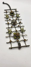 Victorian Revival Bracelet Green Gold Rhinestone Bronze Adjustable Wire