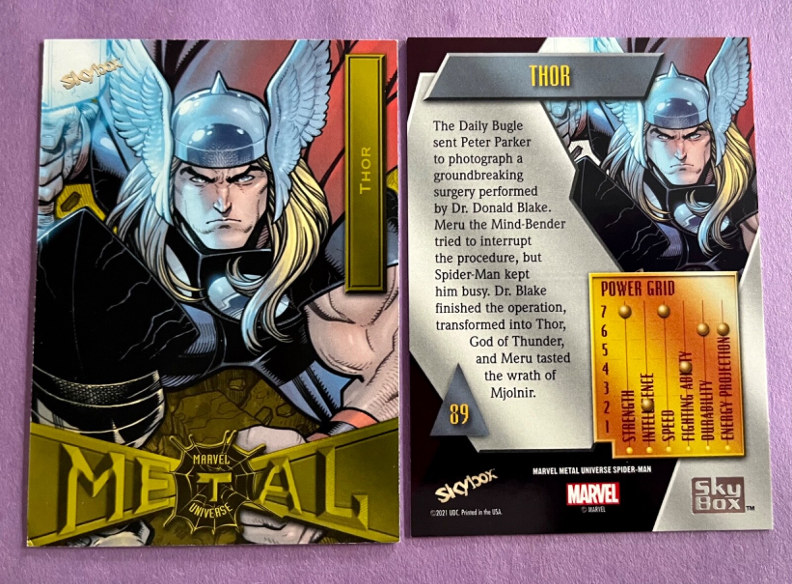 Thor 2021 Upper Deck Marvel Metal Universe Spider Man FX YELLOW SP #89 QTY