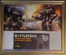 Battletech Framed Art. Inner Sphere Striker Lance. Recycled Packaging Box Art