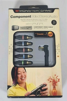 Monster Game Component Video Stereo Audio Cable for Sony PSP 8ft 480p NEW Rare