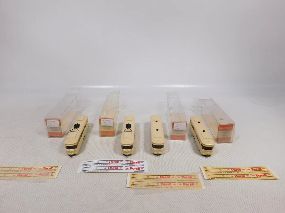 Wiking 1:87 H0 4X Tramway Sans Moteur 749 Remorque 750 sg/MINT+BOX #EG905-0,5 - Photo 4/4