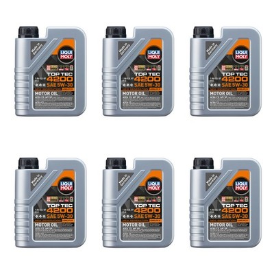 Liqui Moly 6L Engine Motor Oil - Top Tec 4200 5W-30 New Generation (6x1L)