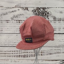 Vtg OshKosh B gosh Red Hickory Stripe Engineer Cap Toddler Railroad USA