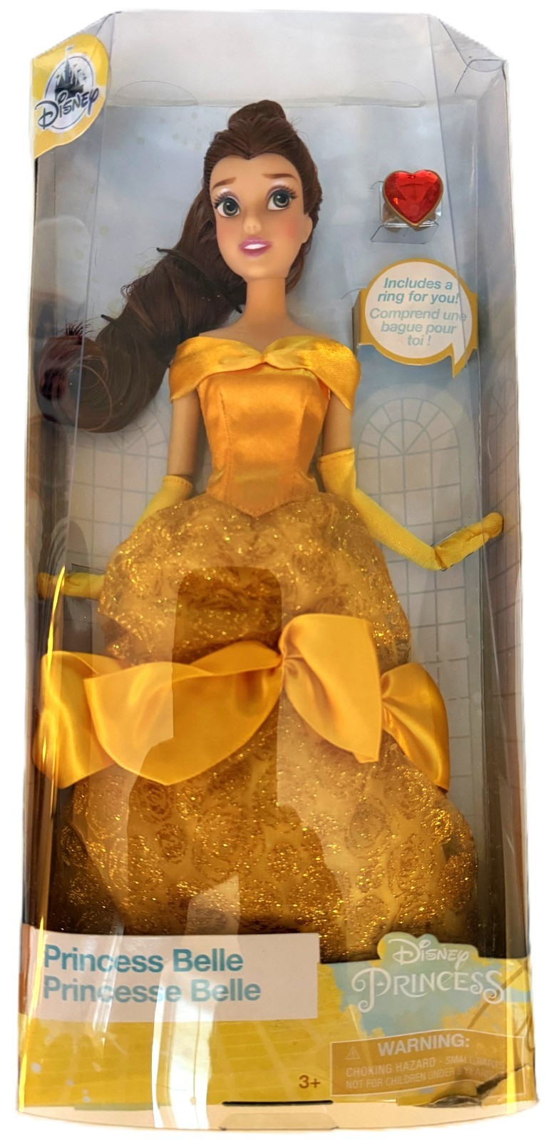 Disney Princess Belle Doll w/ Ring Golden Gown (Disney Store