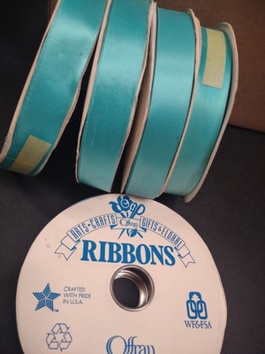 100 Yards #5 Offray Sapphire Satin Ribbon, Electric Blue 7/8'' Sea Maid Acetate