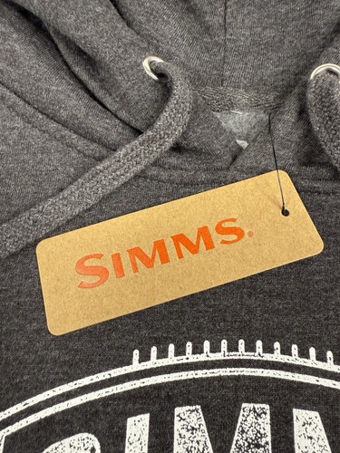 Simms Fly Fishing Hoodie Rods And Stripes Charcoal Gray Trout Patriotic M NWT - Picture 6 of 9