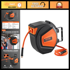 Retractable Air Hose Reel 3/8" x 50FT Hybrid Hose 300PSI Wall/Ceiling Mount 180&deg;