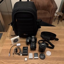 Nikon D3300 DSLR Camera with 18-55mm, 55-200mm Lenses, Lowepro bag and acces.