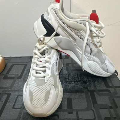 PUMA RS-X3 Millenium Sneakers White Grey and red Lace Up Low Top Rubber Outsole