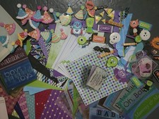 Large Heavy Card Stock Scrapbook Lot Bundle Single Sheets Stickers