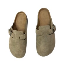 Universal Thread Taupe Buckle Clog Mules Size 9 Slip On Comfort Shoes NWOT