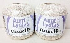 Aunt Lydia's Classic Size 10 Crochet Thread Natural Shade Lot of 2 Off White