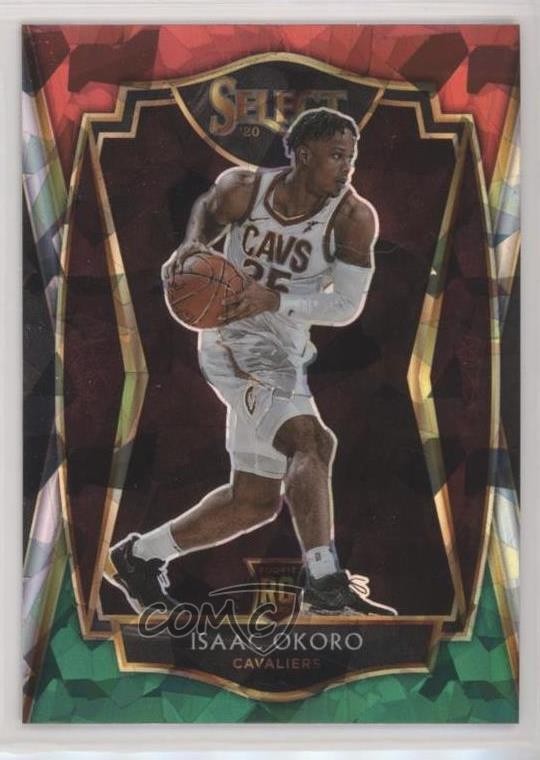 2020 Select Premier Level Red White Green Cracked Ice Prizm Isaac Okoro #182 8d4