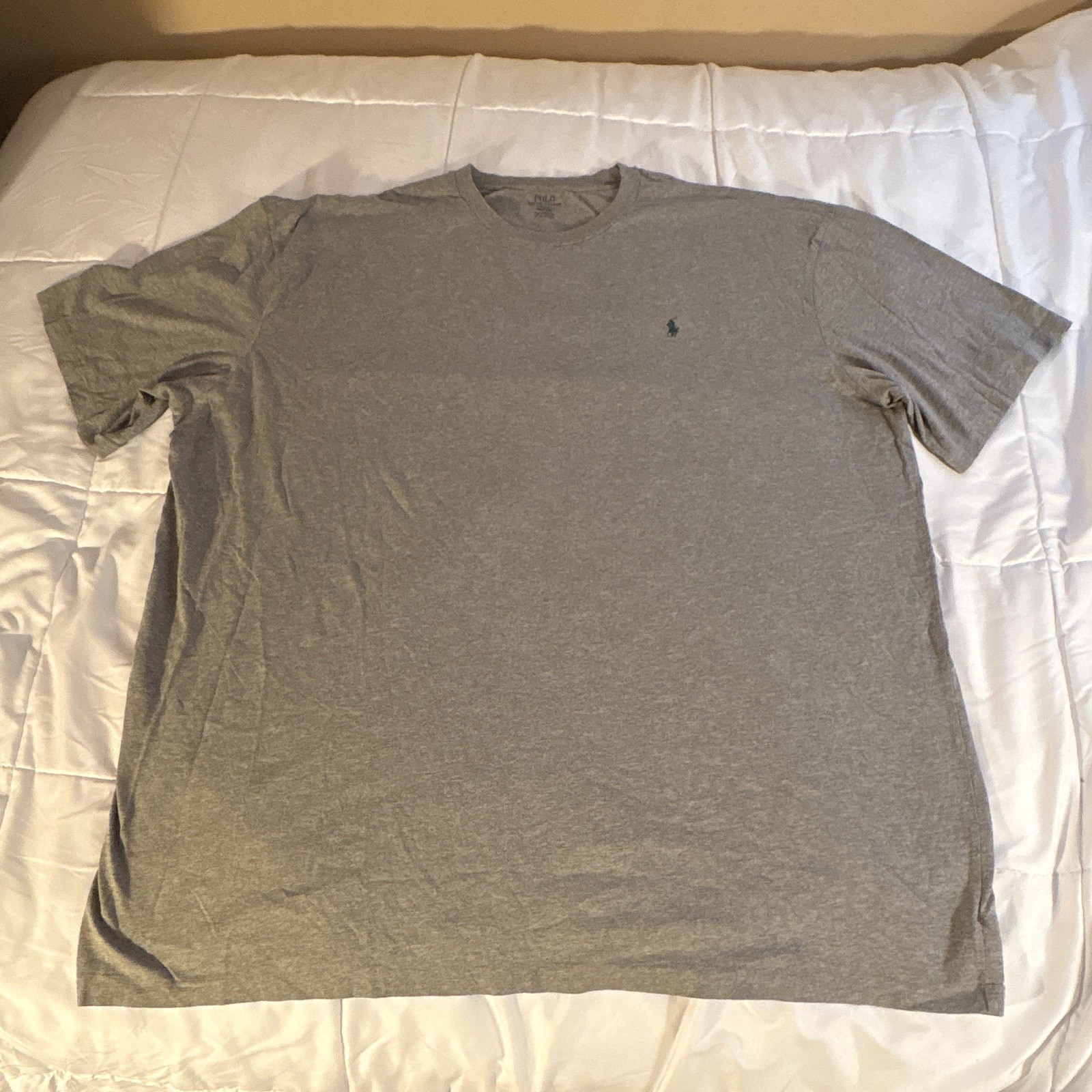 Polo Ralph Lauren Men's Gray Solid Logo Crew Neck Short Sleeve T-Shirt 3XL