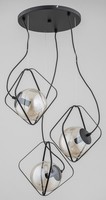Bernstein Schwarz Moderne HäNgelampe Pendelleuchte 3X40W/E14 70X70X90 [Cm]