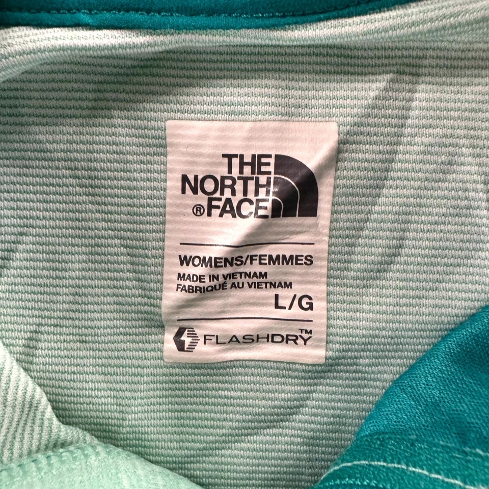 Camiseta deportiva manga larga The North Face para mujer L G Aqua Teal Flashdry 1/4 cremallera Foto 4 de 4
