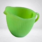 VTG Fire King Jadeite Jane Ray Creamer Anchor Hocking Green Milk Glass Ribbed